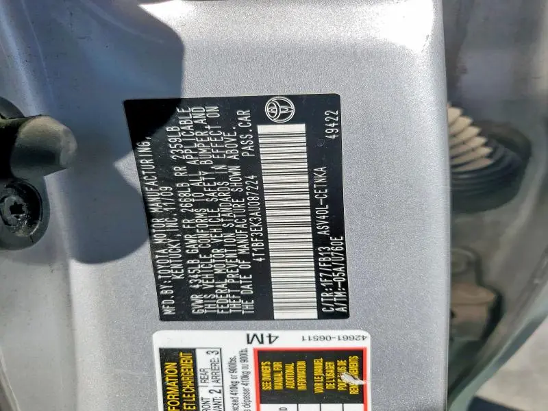 2010 TOYOTA CAMRY LE  