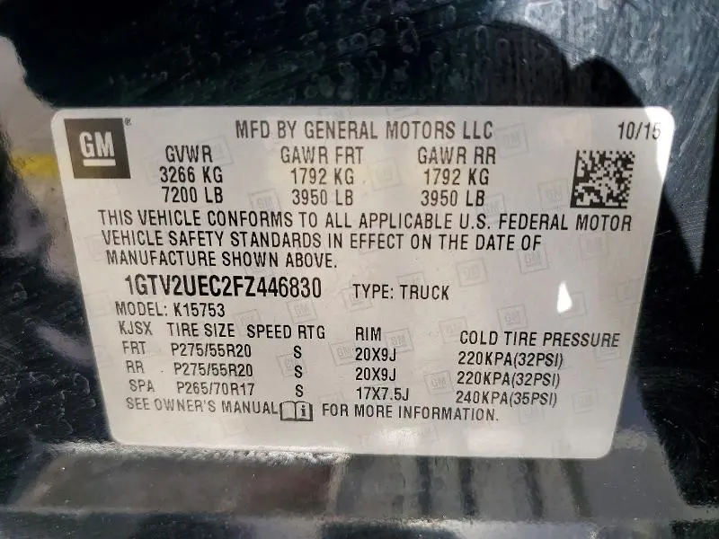 2015 GMC SIERRA K1500 SLE  