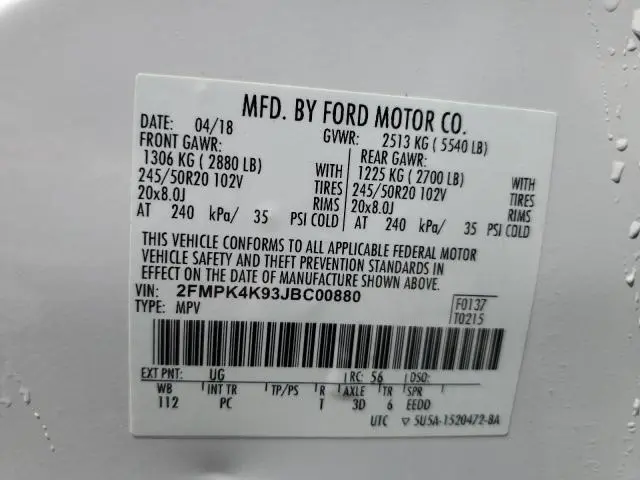 2018 FORD EDGE TITANIUM  