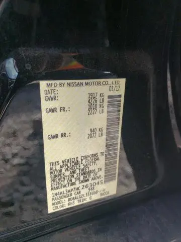 2017 NISSAN ALTIMA 2.5  