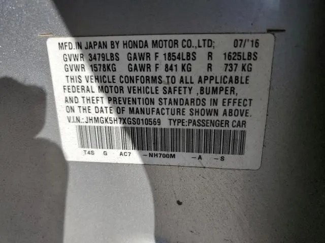 2016 HONDA FIT EX  