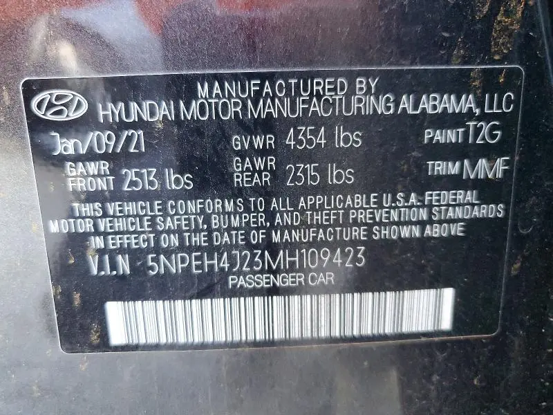 2021 HYUNDAI SONATA LIMITED  