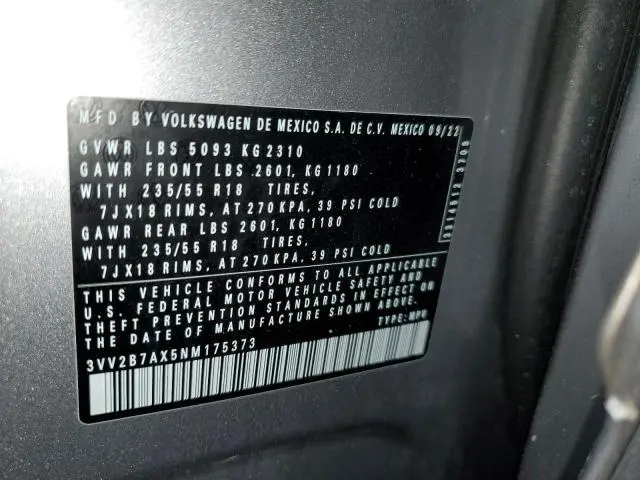 2022 VOLKSWAGEN TIGUAN SE  