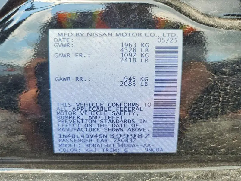 2025 NISSAN ALTIMA SV  