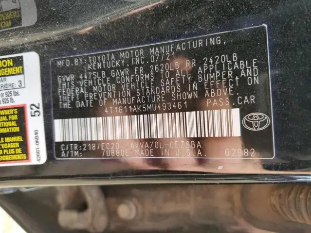 2021 TOYOTA CAMRY SE  