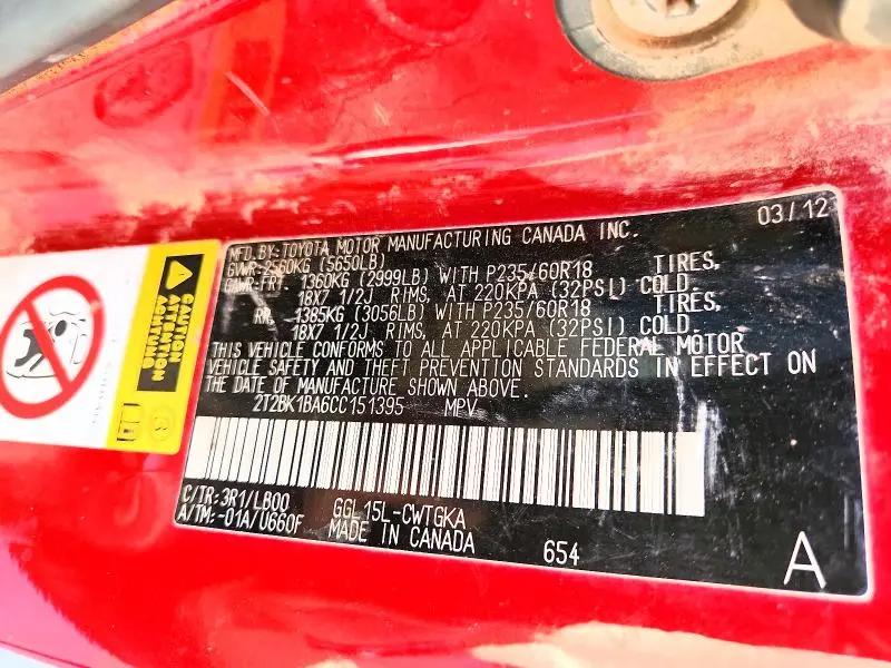 2012 LEXUS RX 350 BASE  
