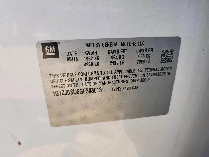2016 CHEVROLET MALIBU HYBRID  