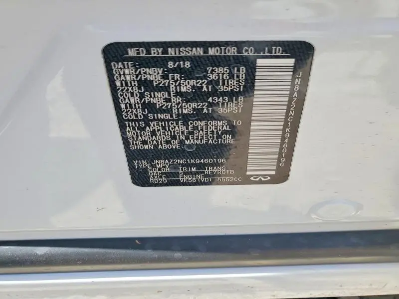 2019 INFINITI QX80 LUXE  