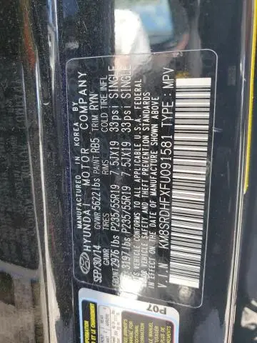 2015 HYUNDAI SANTA FE GLS  