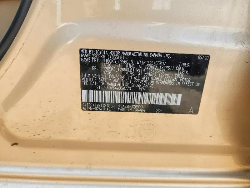 2010 TOYOTA RAV4 BASE  