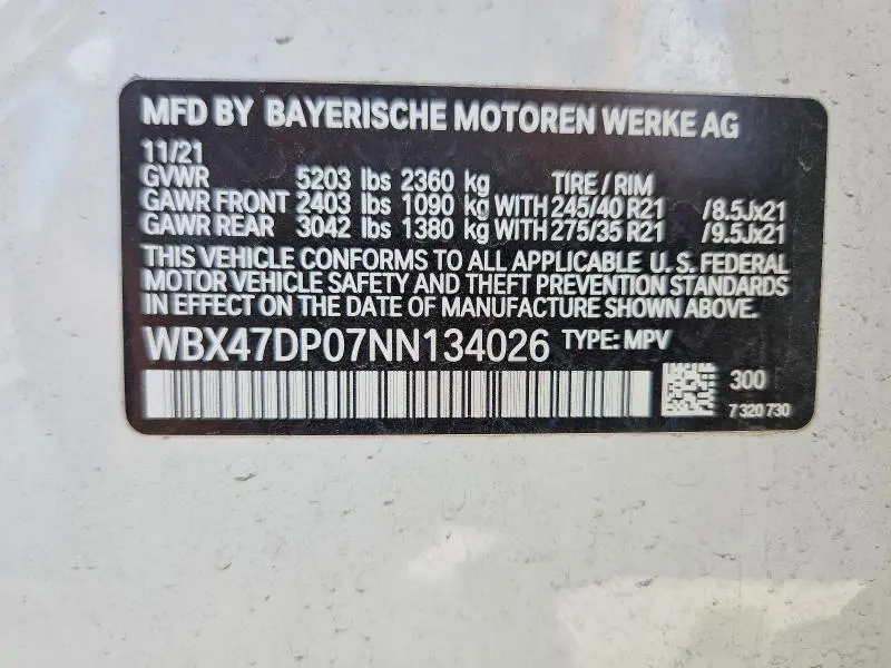 2022 BMW X3 SDRIVE30I  