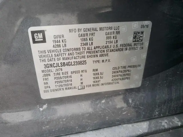 2016 CHEVROLET TRAX 1LT  