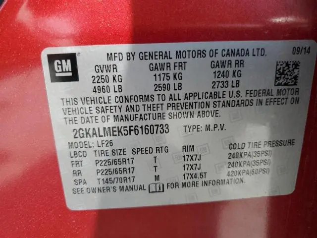 2015 GMC TERRAIN SLE  