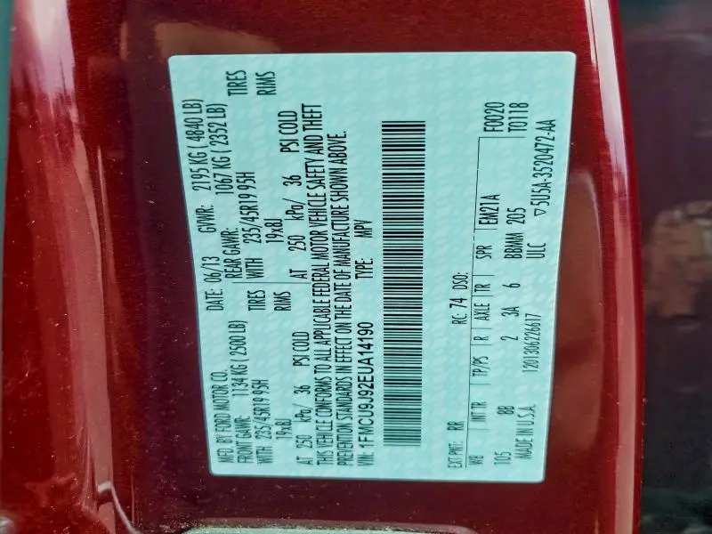 2014 FORD ESCAPE TITANIUM  