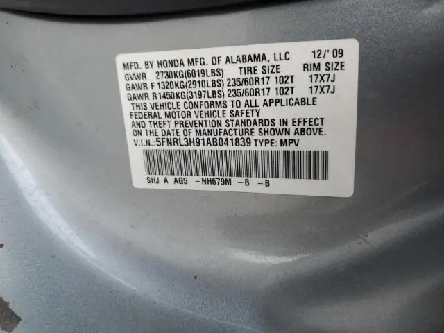 2010 HONDA ODYSSEY TOURING  