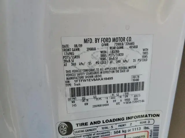 2010 FORD F150 SUPERCREW  