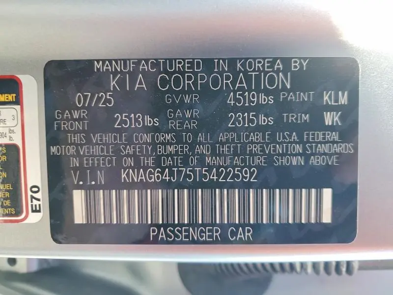 2026 KIA K5 GT LINE  
