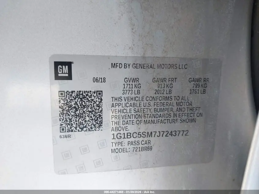 2018 CHEVROLET CRUZE LS AUTO