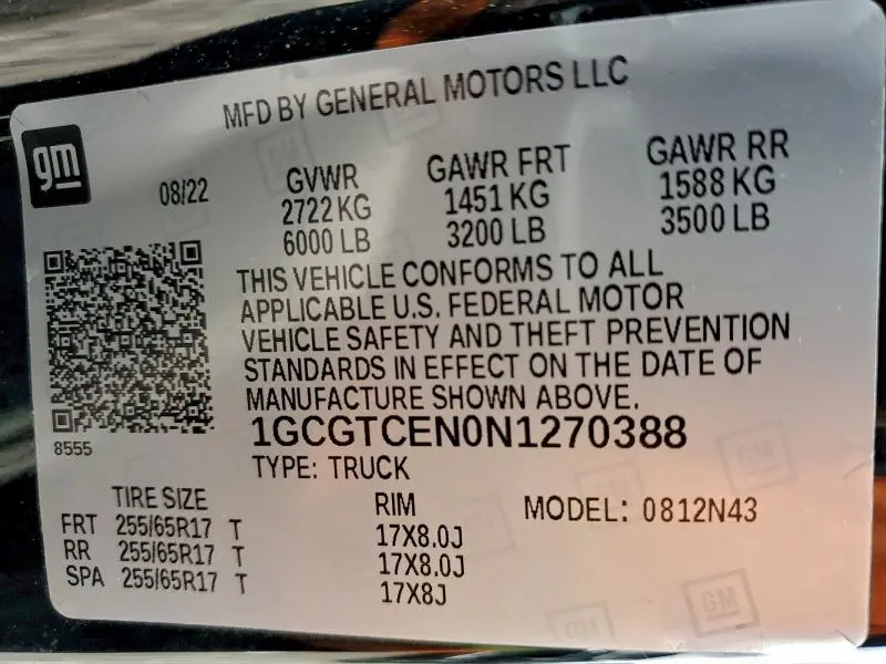 2022 CHEVROLET COLORADO LT  