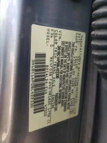 2011 NISSAN VERSA S  