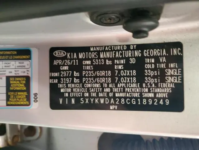2012 KIA SORENTO SX  