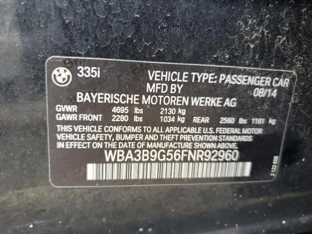 2015 BMW 335 XI  