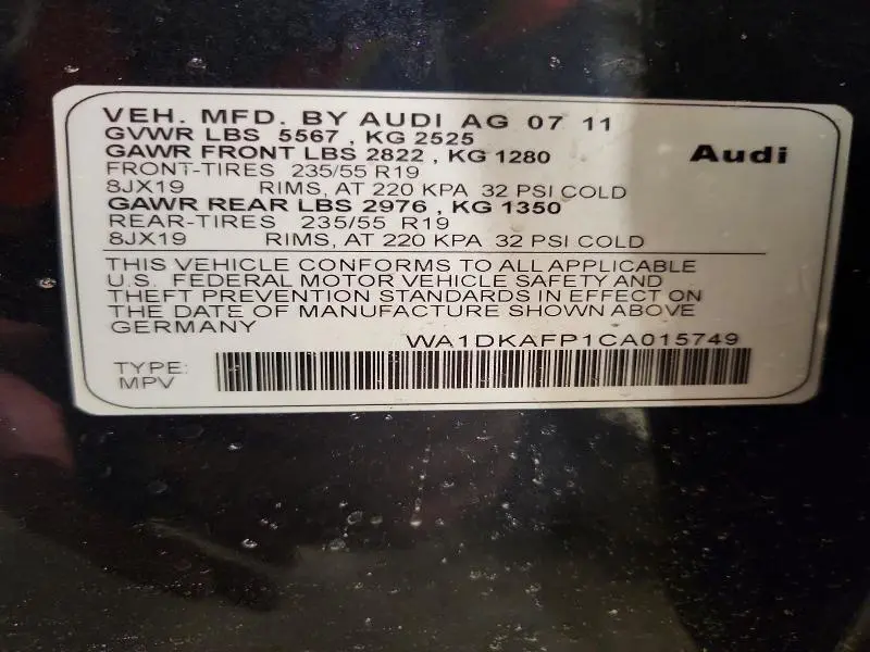 2012 AUDI Q5 PREMIUM PLUS  