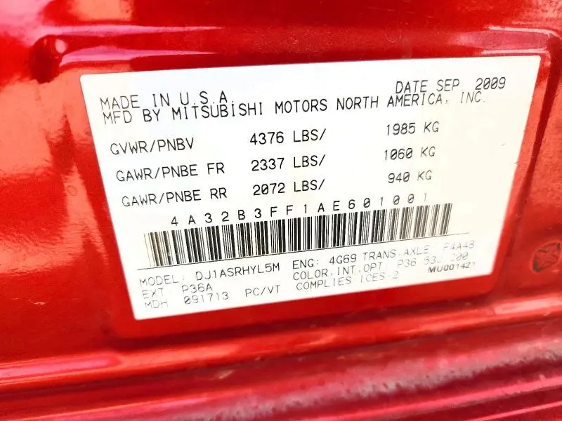 2010 MITSUBISHI GALANT ES  