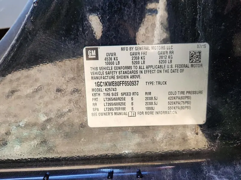 2015 CHEVROLET SILVERADO K2500 HEAVY DUTY LTZ  