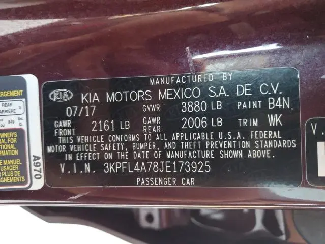 2018 KIA FORTE LX  