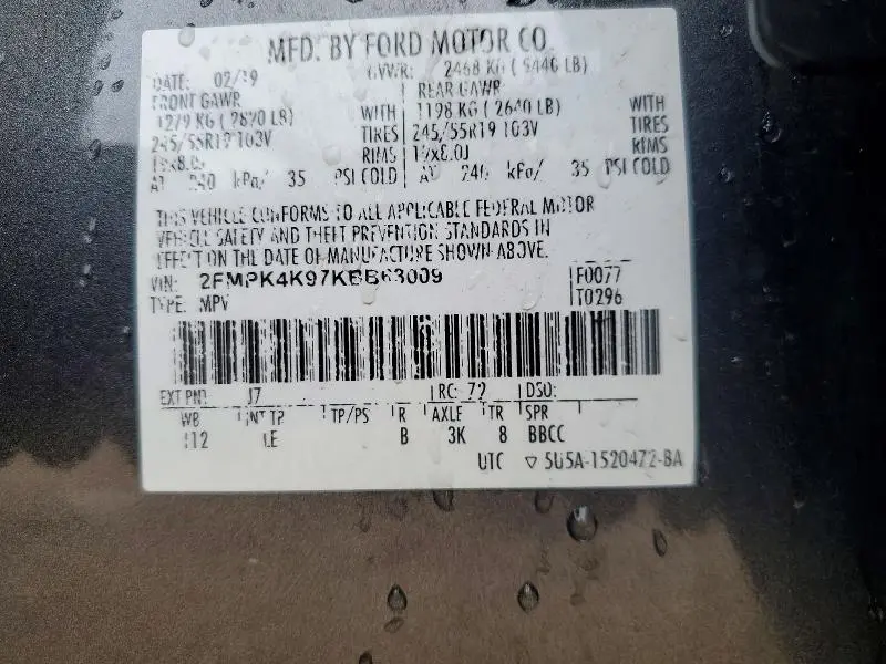 2019 FORD EDGE TITANIUM  