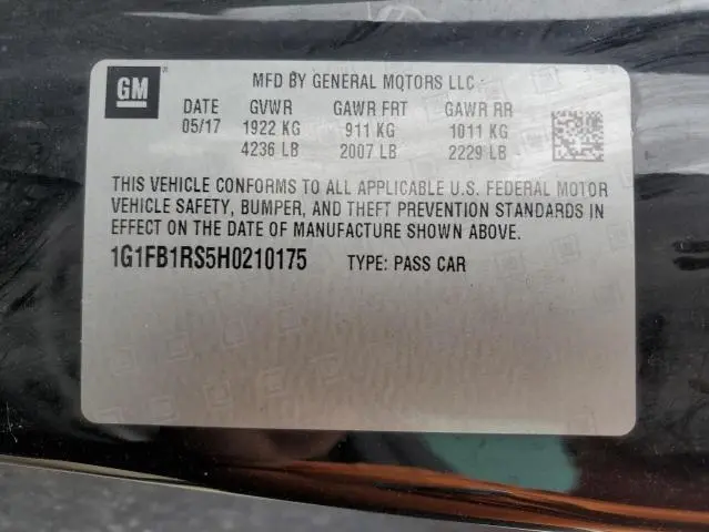 2017 CHEVROLET CAMARO LT  