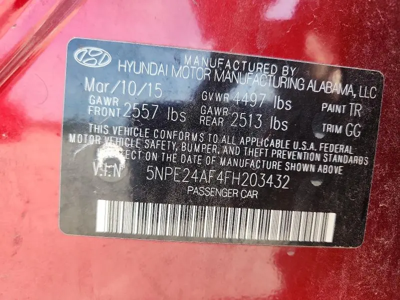2015 HYUNDAI SONATA SE  