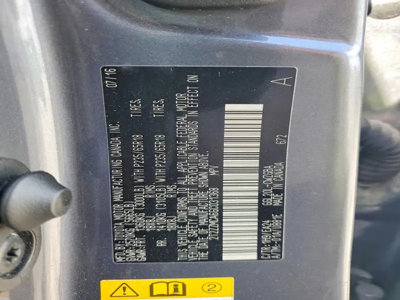 2016 LEXUS RX 350 BASE  
