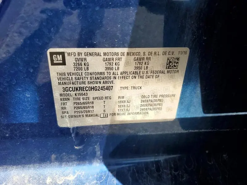 2017 CHEVROLET SILVERADO K1500 LT  