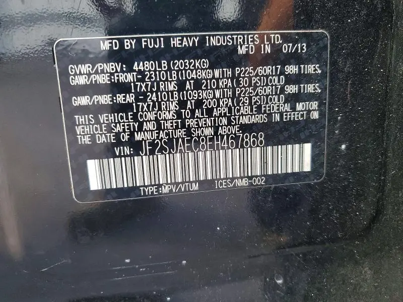 2014 SUBARU FORESTER 2.5I PREMIUM  