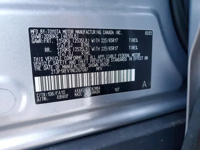 2022 TOYOTA RAV4 XLE  