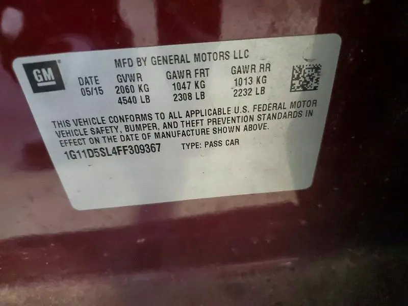 2015 CHEVROLET MALIBU 2LT  