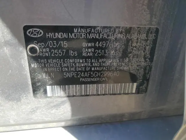 2016 HYUNDAI SONATA SE  