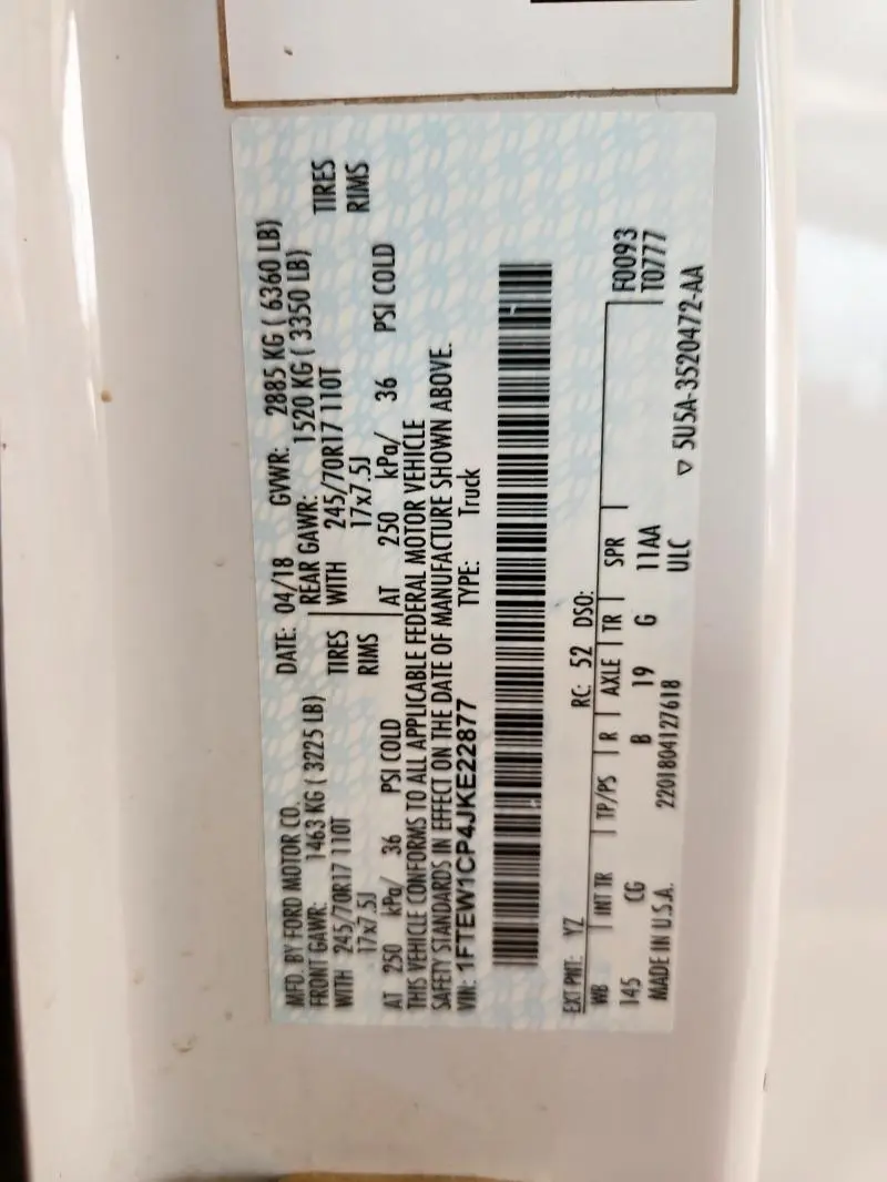 2018 FORD F150 SUPERCREW  