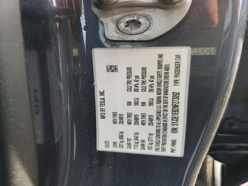 2022 TESLA MODEL 3   