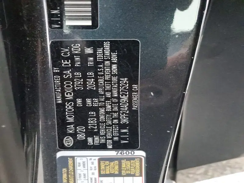 2021 KIA FORTE FE  