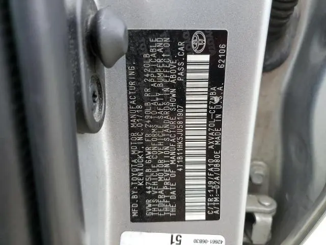 2018 TOYOTA CAMRY L  