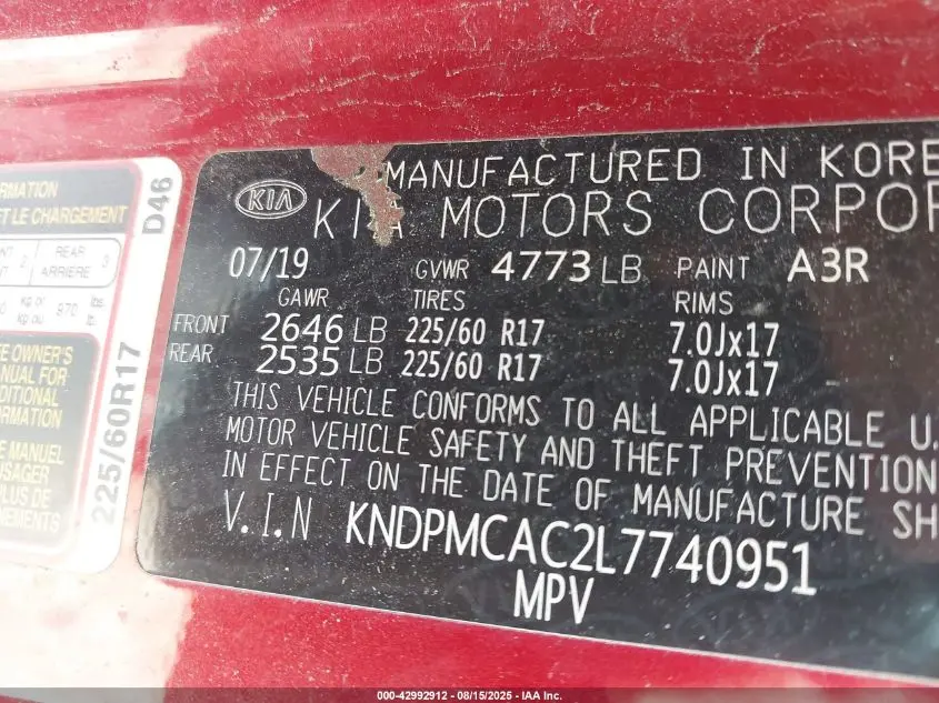 2020 KIA SPORTAGE LX