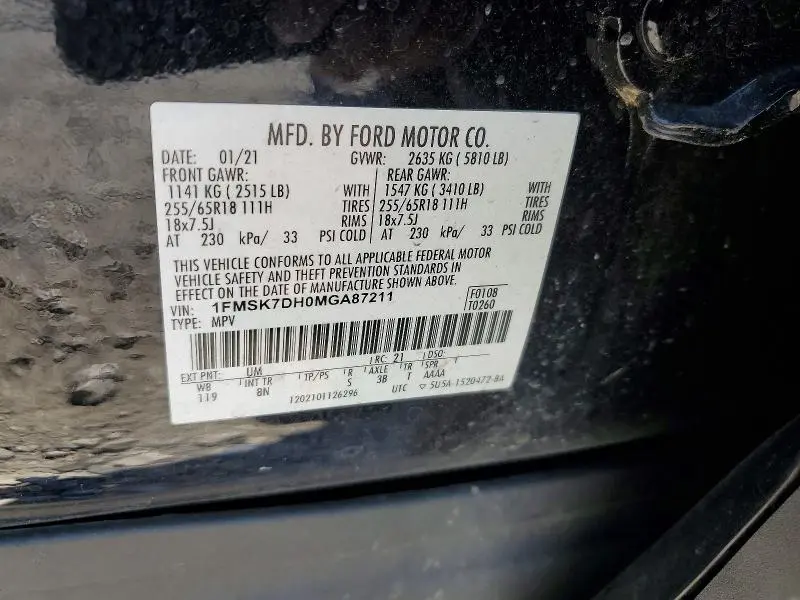 2021 FORD EXPLORER XLT  