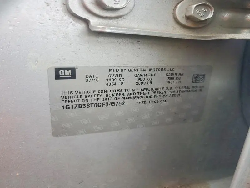 2016 CHEVROLET MALIBU LS  