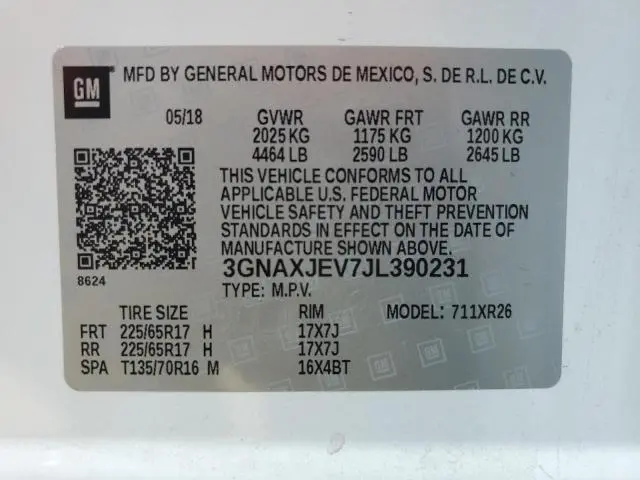 2018 CHEVROLET EQUINOX LT  