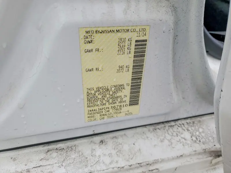 2015 NISSAN ALTIMA 2.5 S  