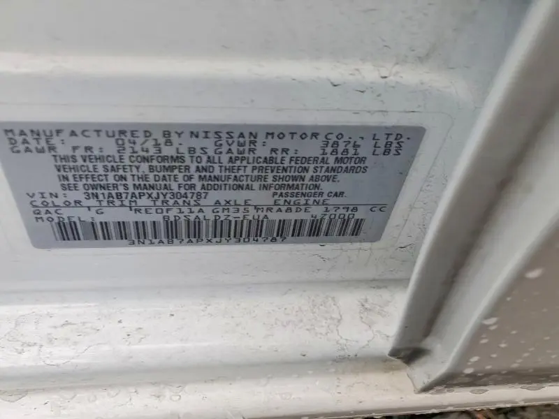 2018 NISSAN SENTRA S  