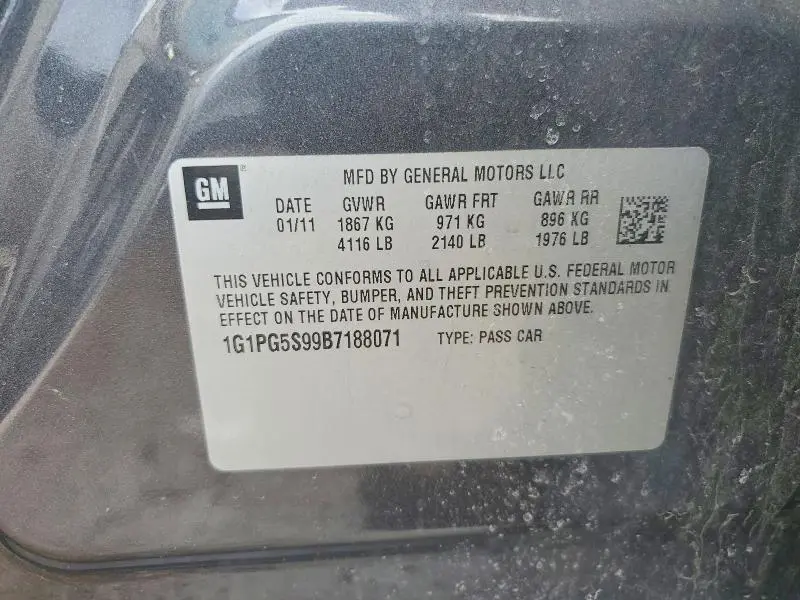 2011 CHEVROLET CRUZE LT  